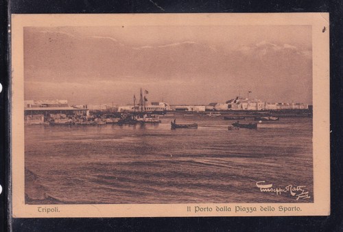 Cartolina tripoli porto dalla - tripoli,
